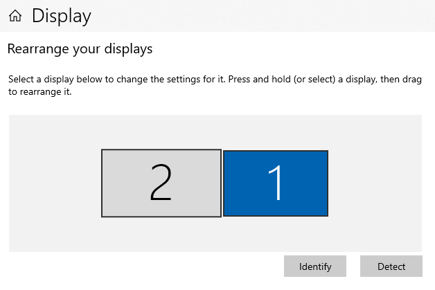 Display Settings Horizontal