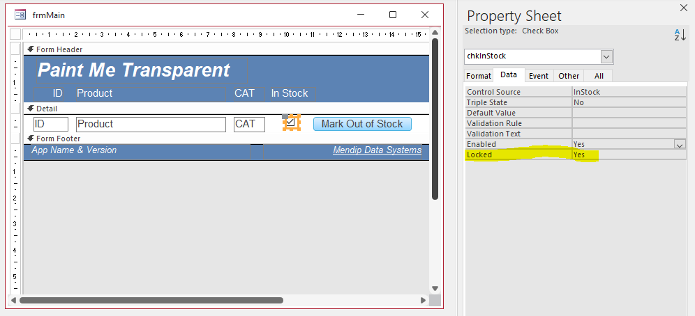 Checkbox Locked