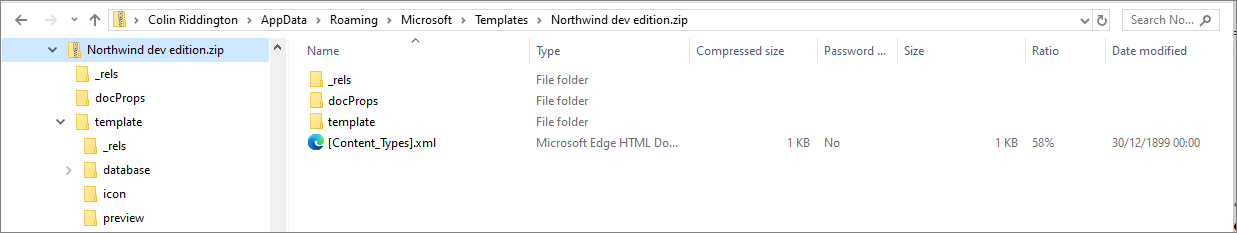 Northwind Dev Edition - File Structure