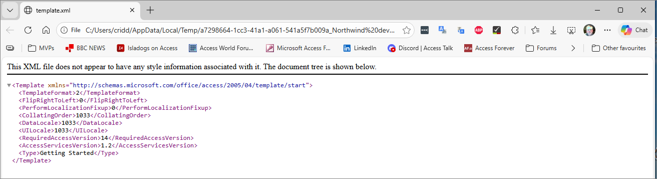 Template XML