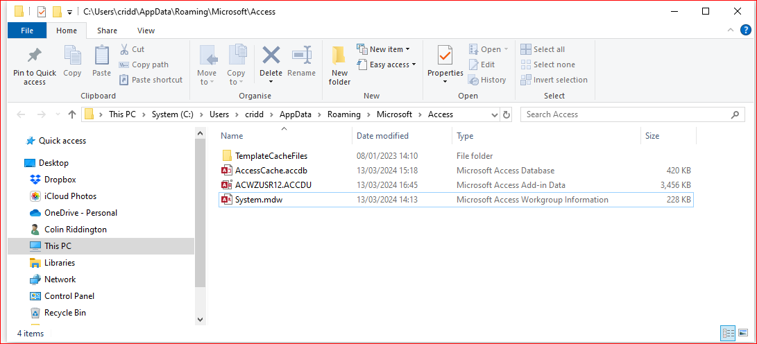AccessRoamingFolder
