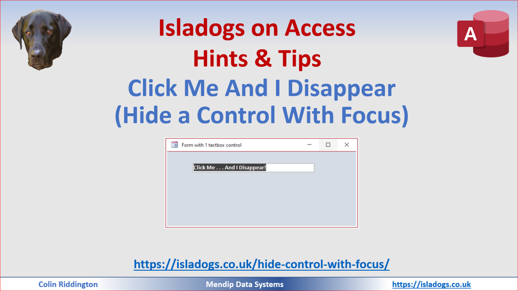 Hide Control With Focus