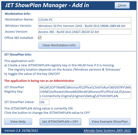 JET ShowPlan Manager
