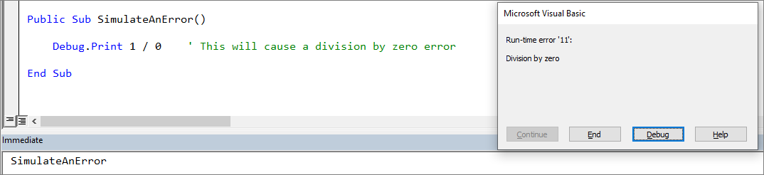 Access Error Msg