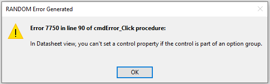 Error Message With Line Number