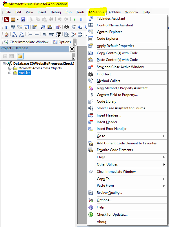 MZ Tools Menu
