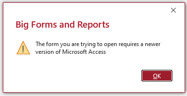 Big Forms Warning Message