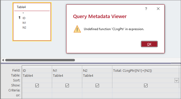 Undefined function CLngPtr Error