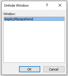 Unhide Window Prompt