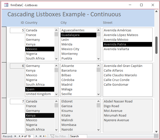 Cascading Listboxes Cont Form