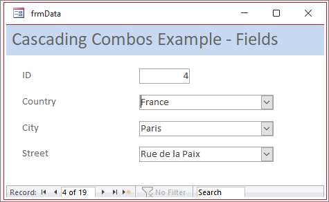 Cascading Combo Example