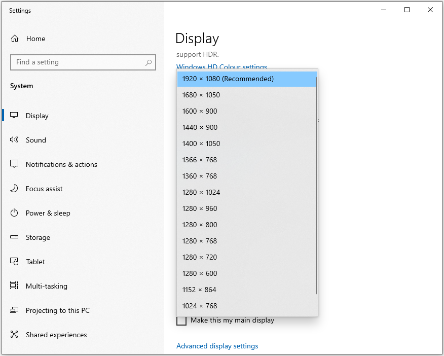 DisplayResolution