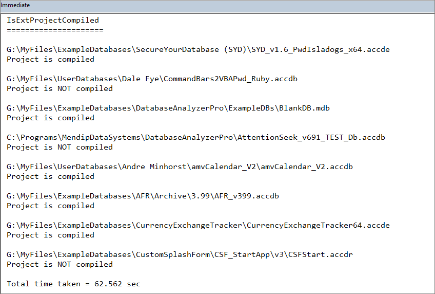 IsCompiled Results