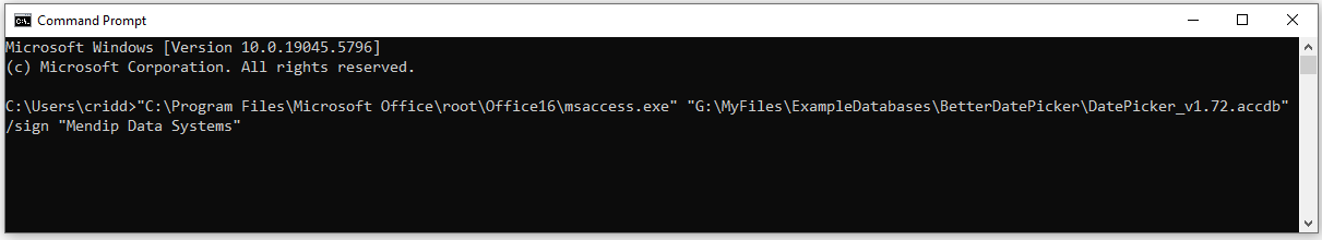 Command Line Signing