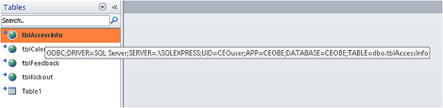 FE PWD MDE + SQL Tables