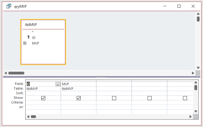 MVF Query 1