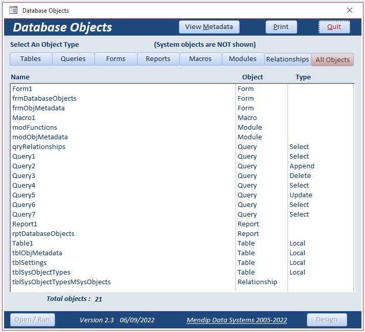 Database Objects