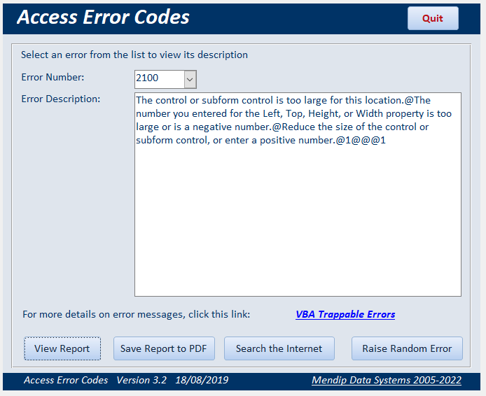 Error Codes