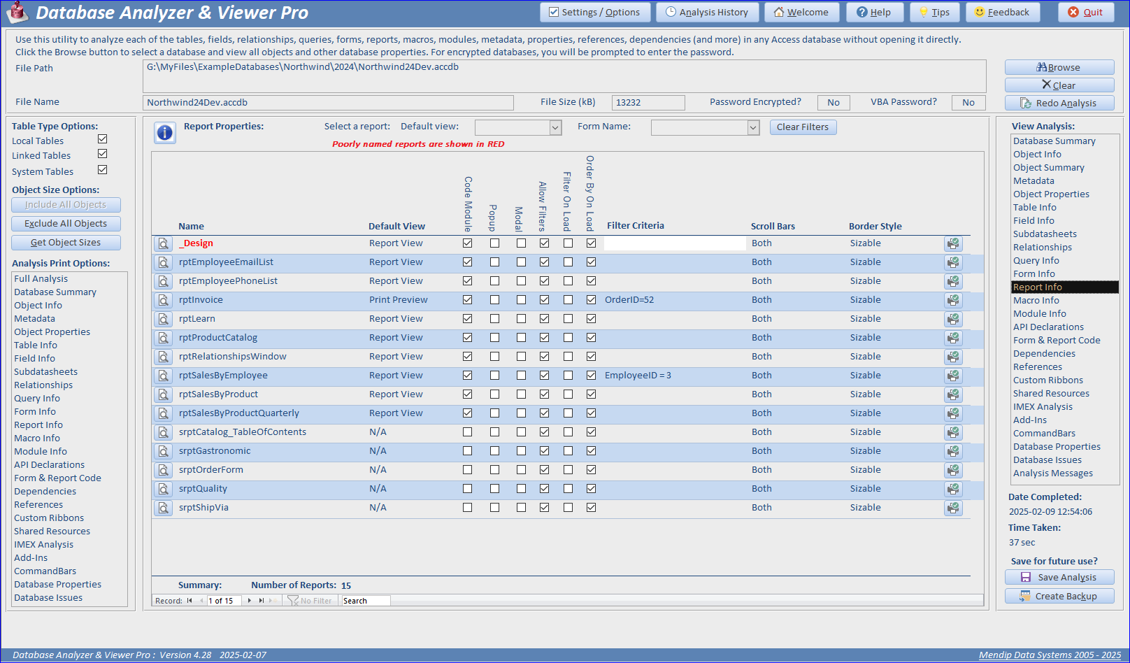 Database Analyzer Pro