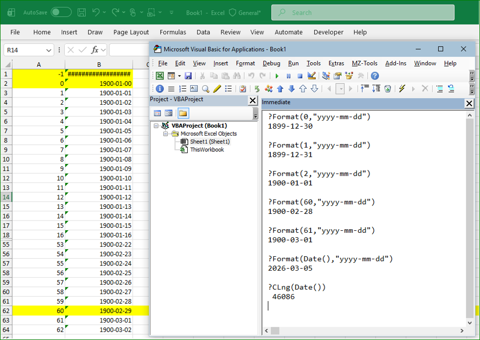 Excel date calculations