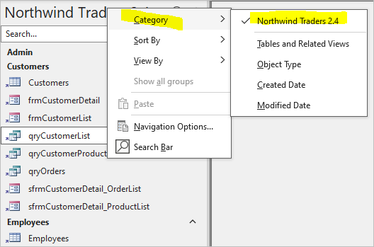 Nav Pane Custom Groups