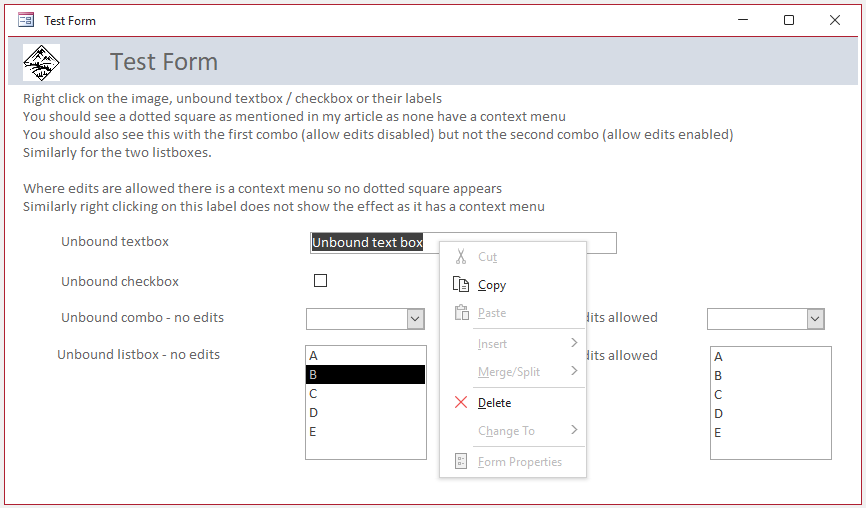 Context Menu Fixed