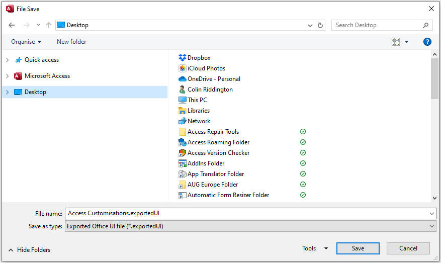 Exported UI