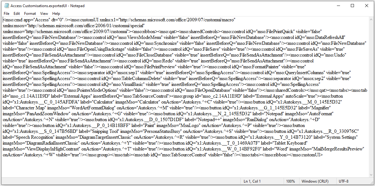 Exported UI Text File