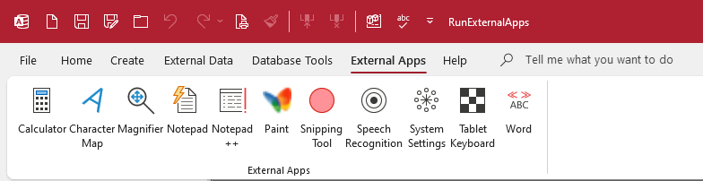 Run External Apps Ribbon
