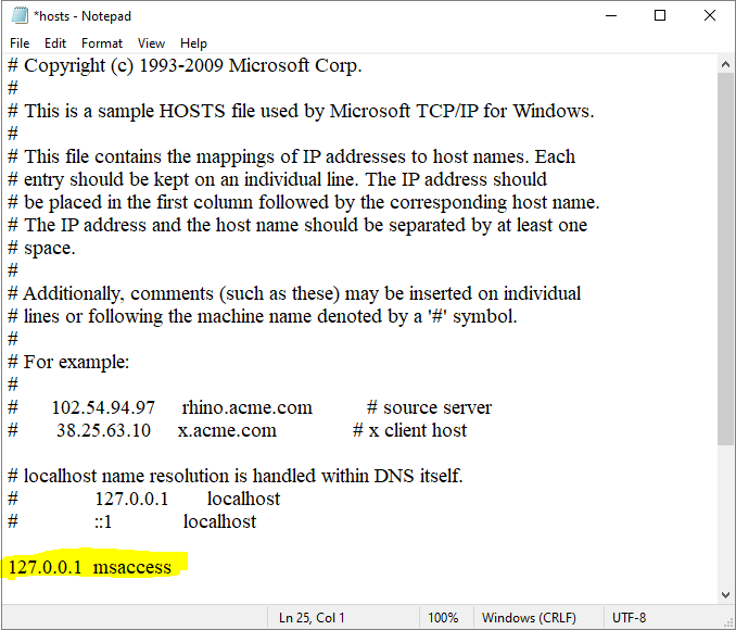 hosts file