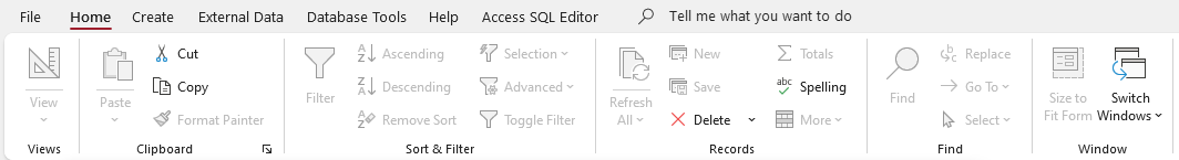 Disabled Ribbon Menu