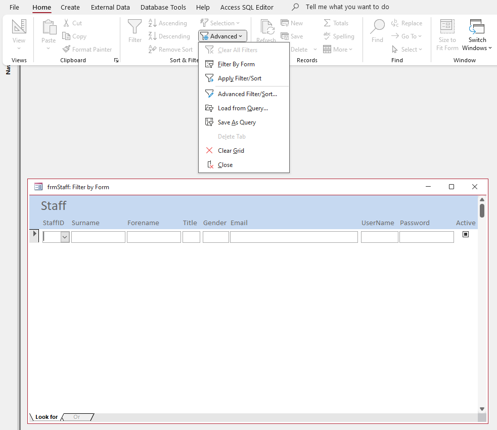 Filter By Form Example 1