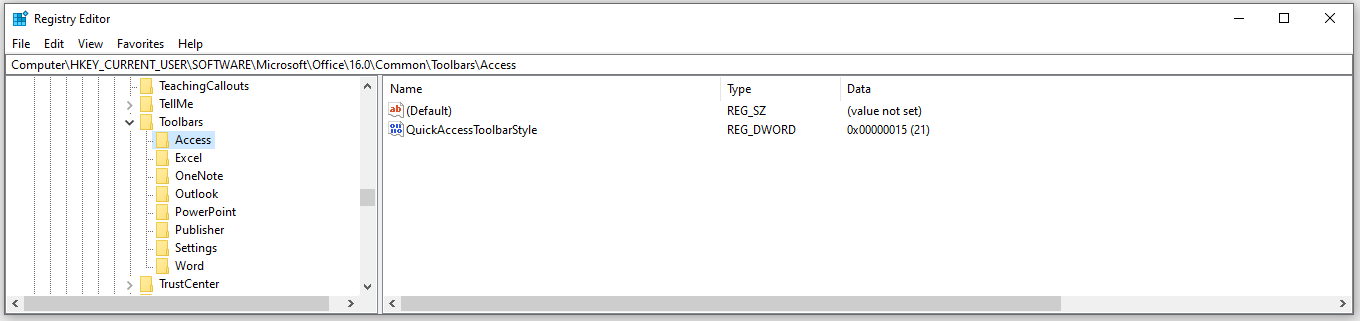 QAT Registry Settings