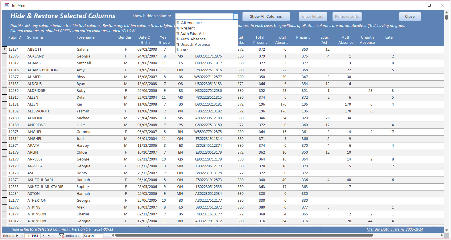 6PCAttendanceHidden