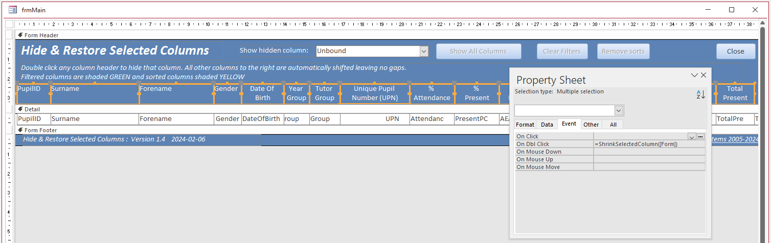 FormDesignPropertySheet