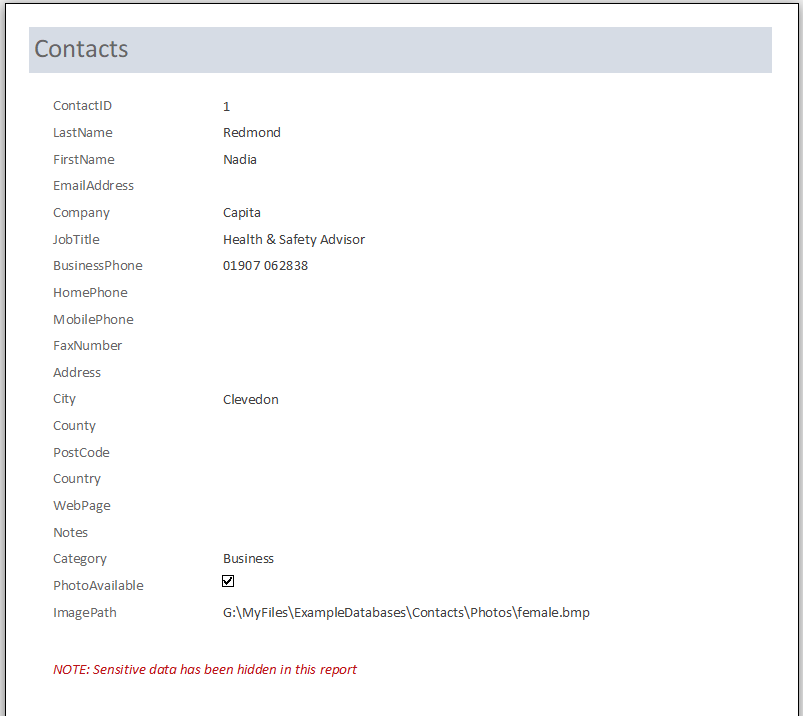 ReportHideData