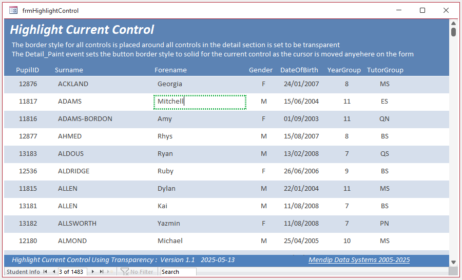 Highlight Current Control - Dots