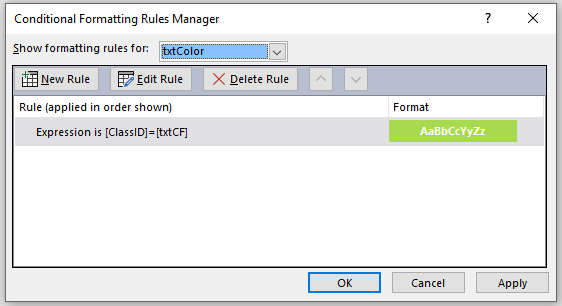 Conditional Formatting
