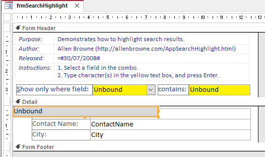 Search Highlight Design AJB