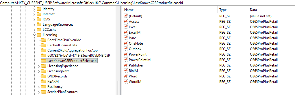 Registry - Licensing Product IDs #2