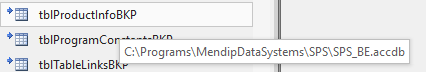 Connection String Access table