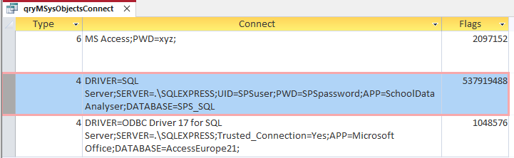 MSysObjects - PWD exposed