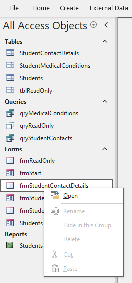 FormContextMenu