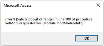 Error 9 Message