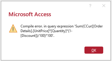 MDB Compile Error