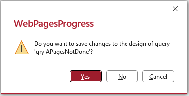 Query Save Prompt