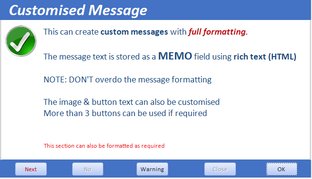 Custom Message Form