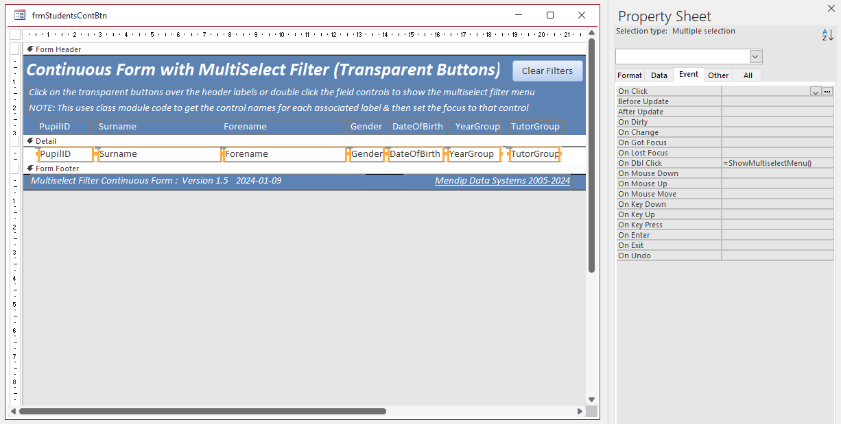 Textbox Property Sheet Function