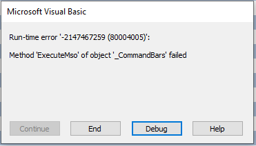 Command Bars Error