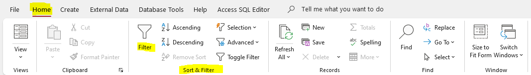 Home Ribbon Filter Options